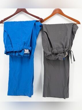 Lot of 2 Koi Sapphire Alicia Scrub Pants Size 2X Cargo Drawstring Blue Charcoal